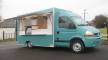 Camion bleu turquoise foodtruck à gaz